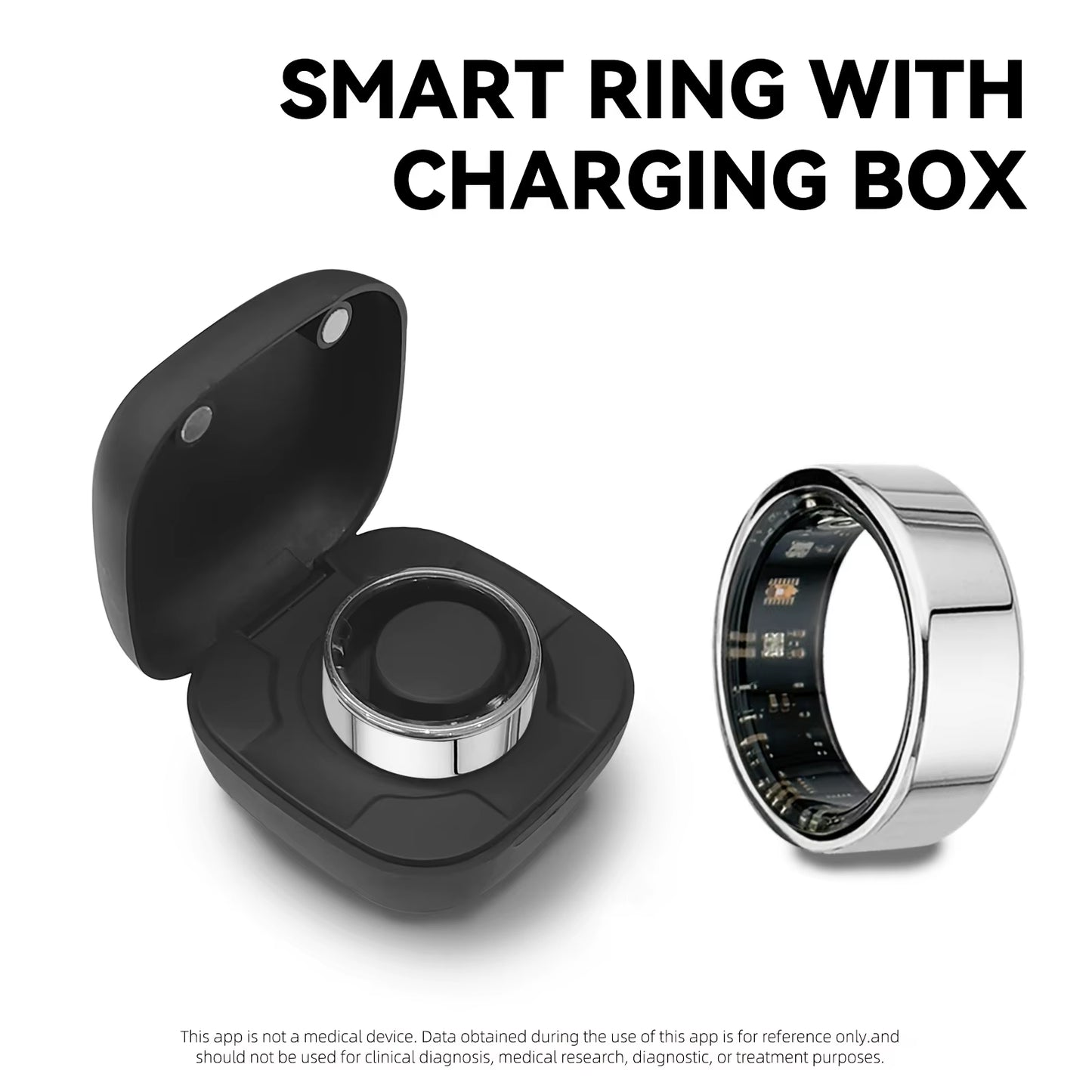 2025 New for Smart Ring Men Women, Heart Rate and Blood Oxygen Monitor Smartring IP68 & 3ATM Waterproof, Multi-Sport Mode