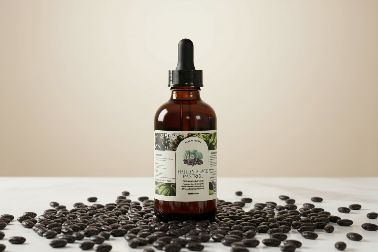 Haitian Black Castor Oil– Organic & Natural 100% Pure Castor Hair & Body Oil