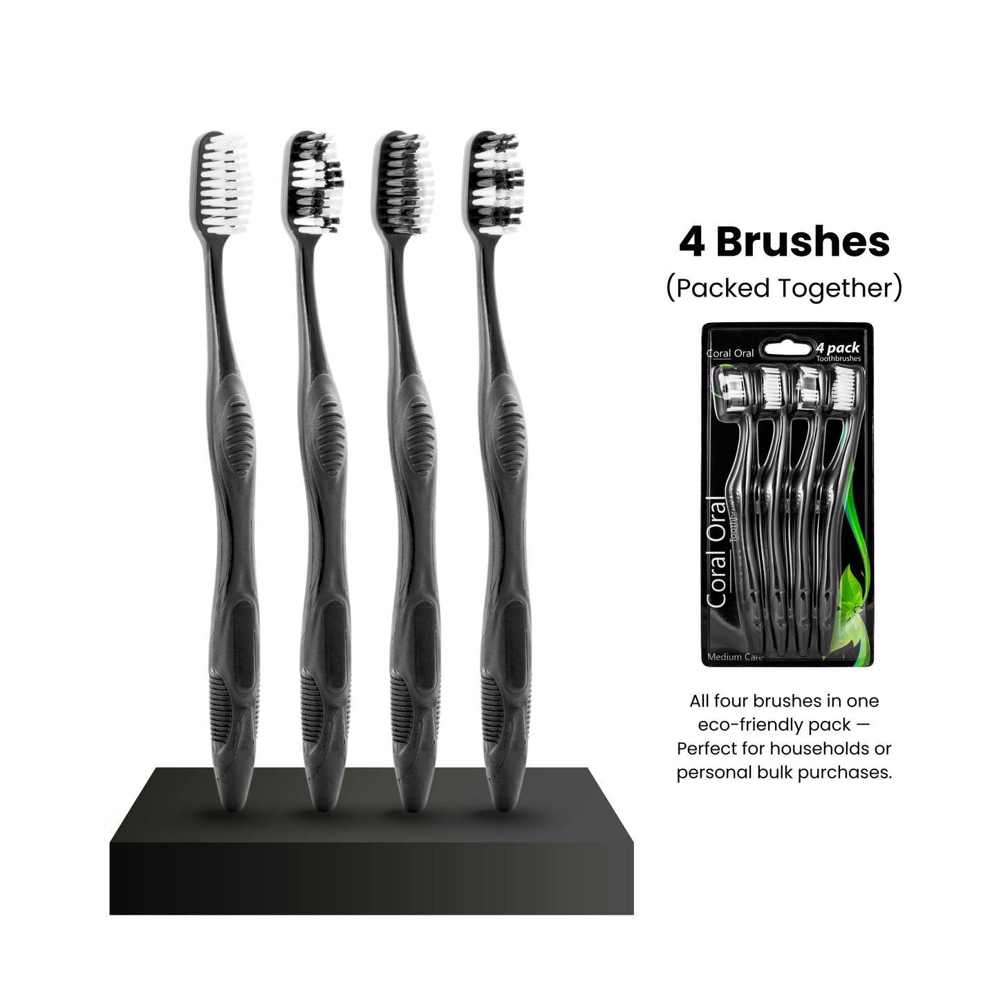 4-Pack Toothbrushes Coral Oral Toothbrush