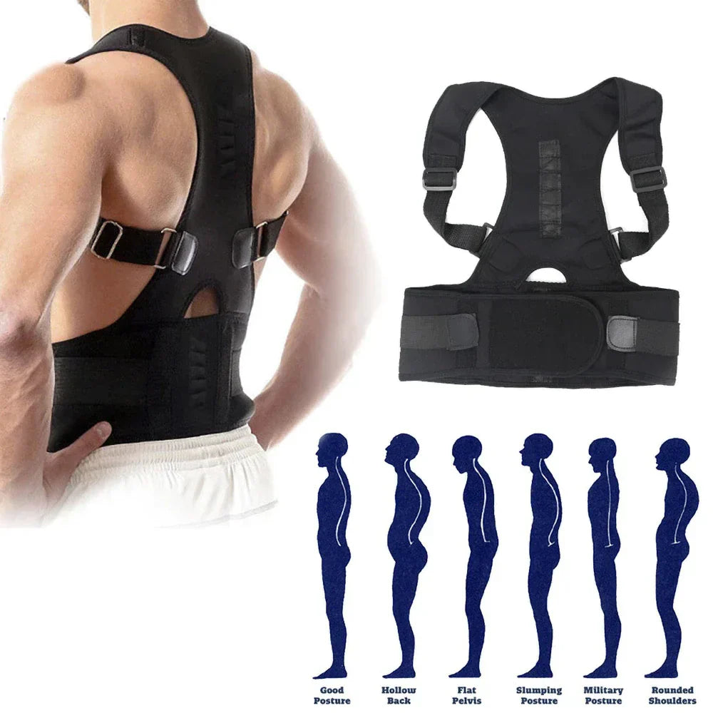 Posture Corrector Support Magnetic Back Shoulder Brace Belt Band For Men & Women