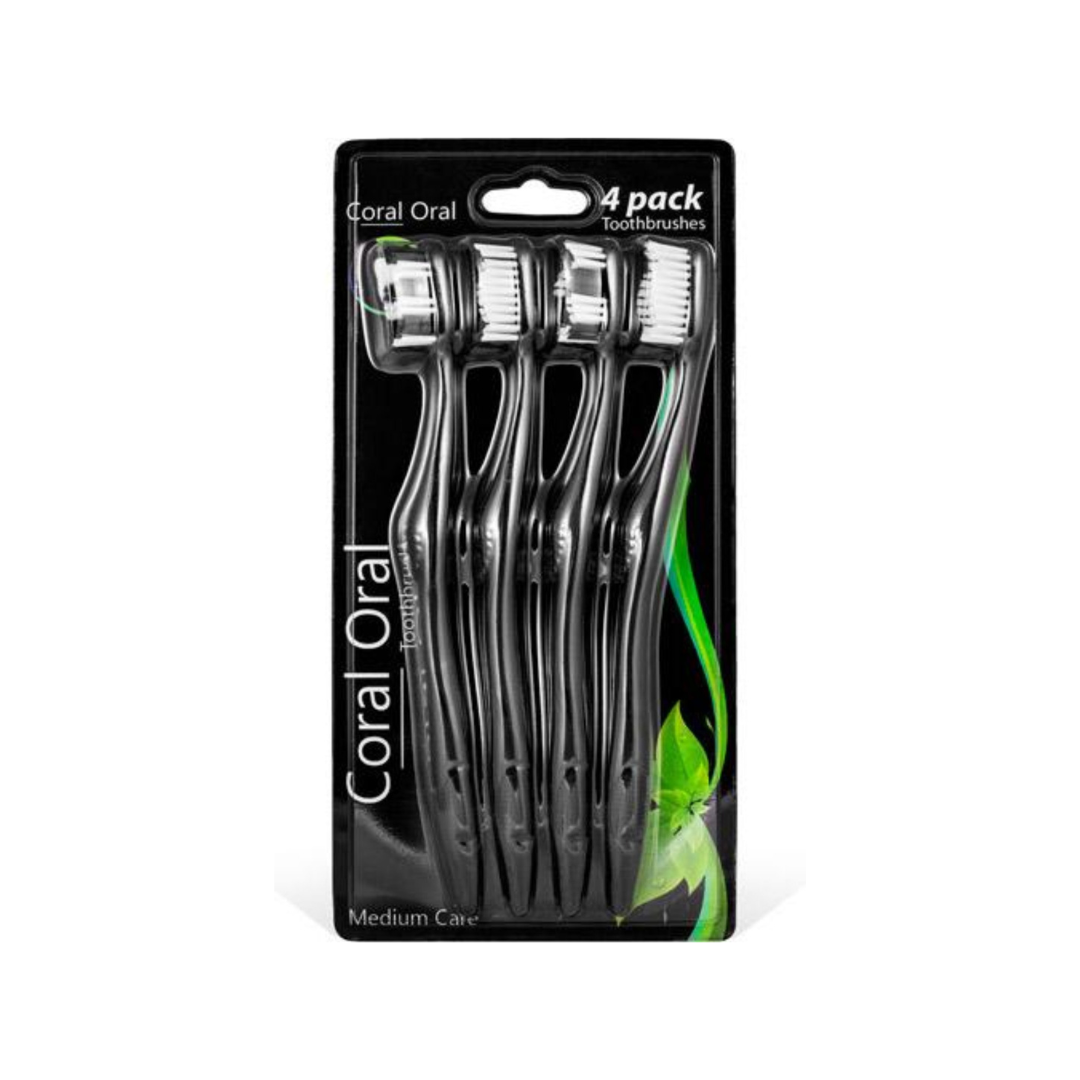 4-Pack Toothbrushes Coral Oral Toothbrush