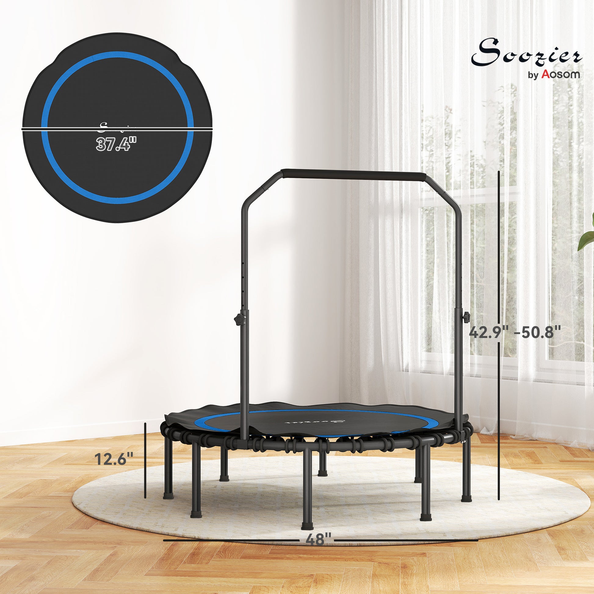 Soozier Rebounder Trampoline for Adults, Foldable Trampoline