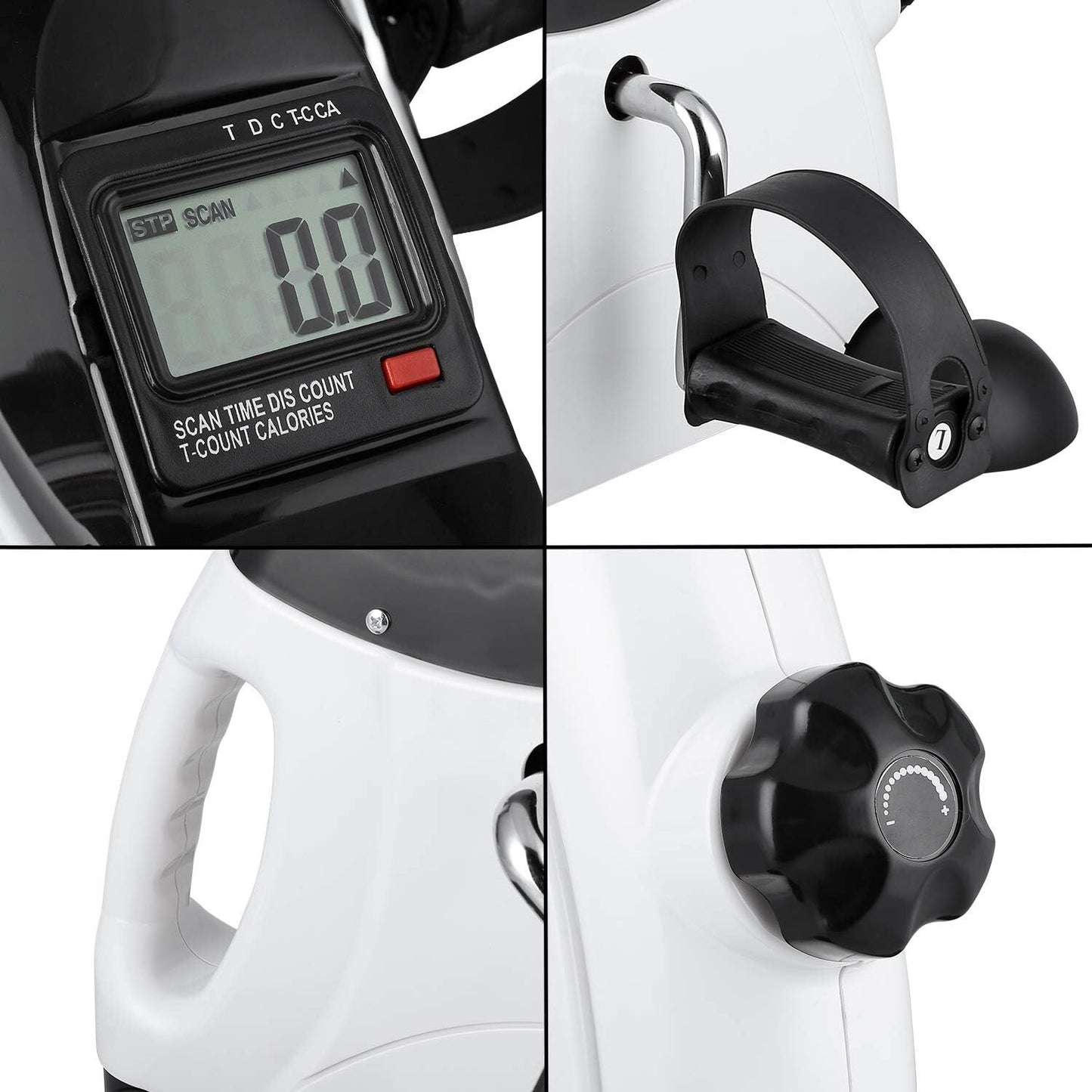 Mini Exercise Bike Portable under Desk LCD Display Adjustable Resistance Fitness