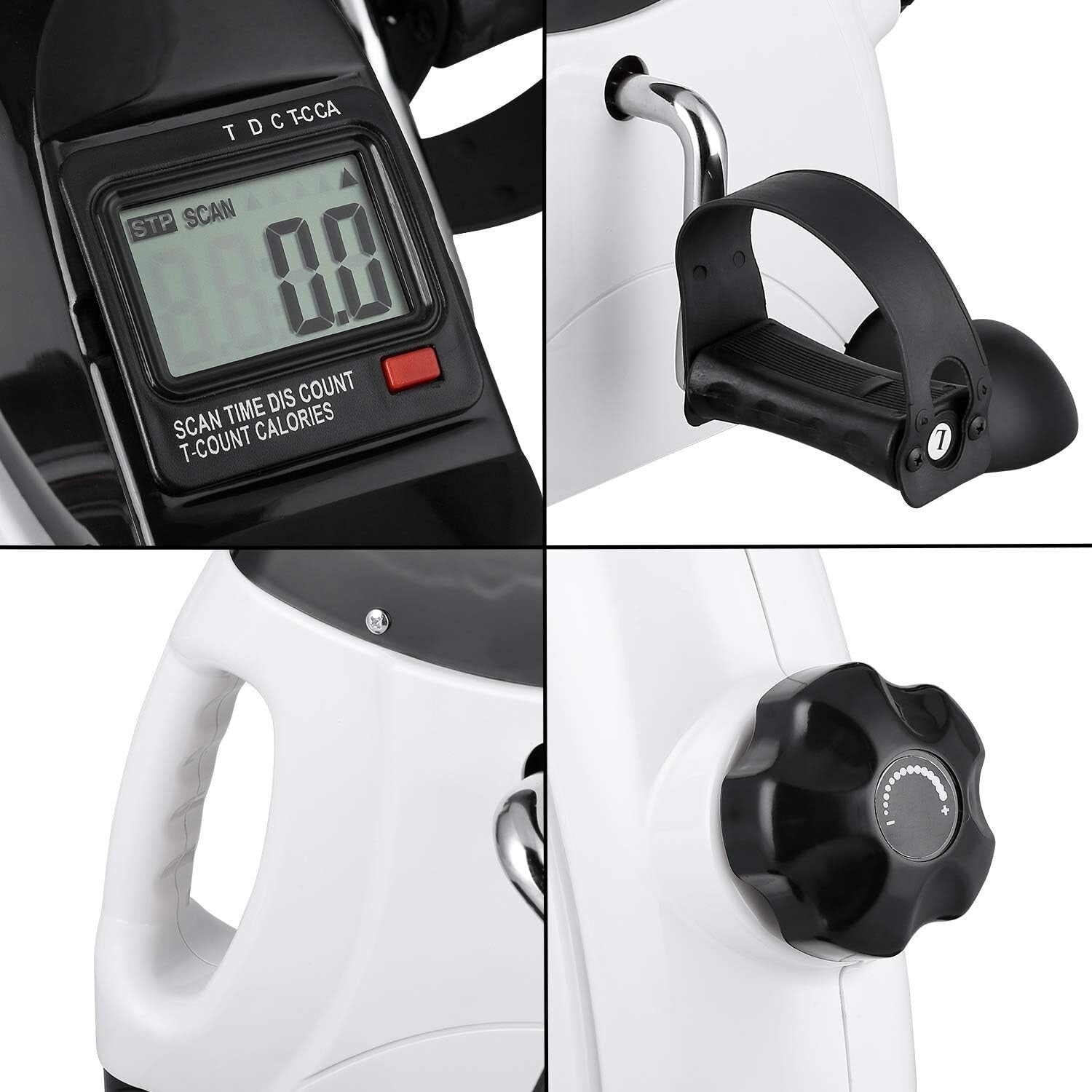 Mini Exercise Bike Portable under Desk LCD Display Adjustable Resistance Fitness