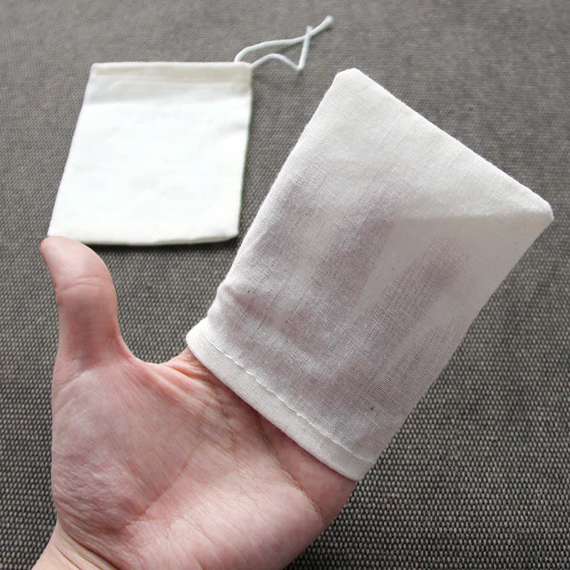 50 Pcs 6X8/8X10/10X15Cm Tea Empty Cotton Muslin Bags with Drawstring Multipurpose Mini Sachet Storage Pouches Jewelry Package