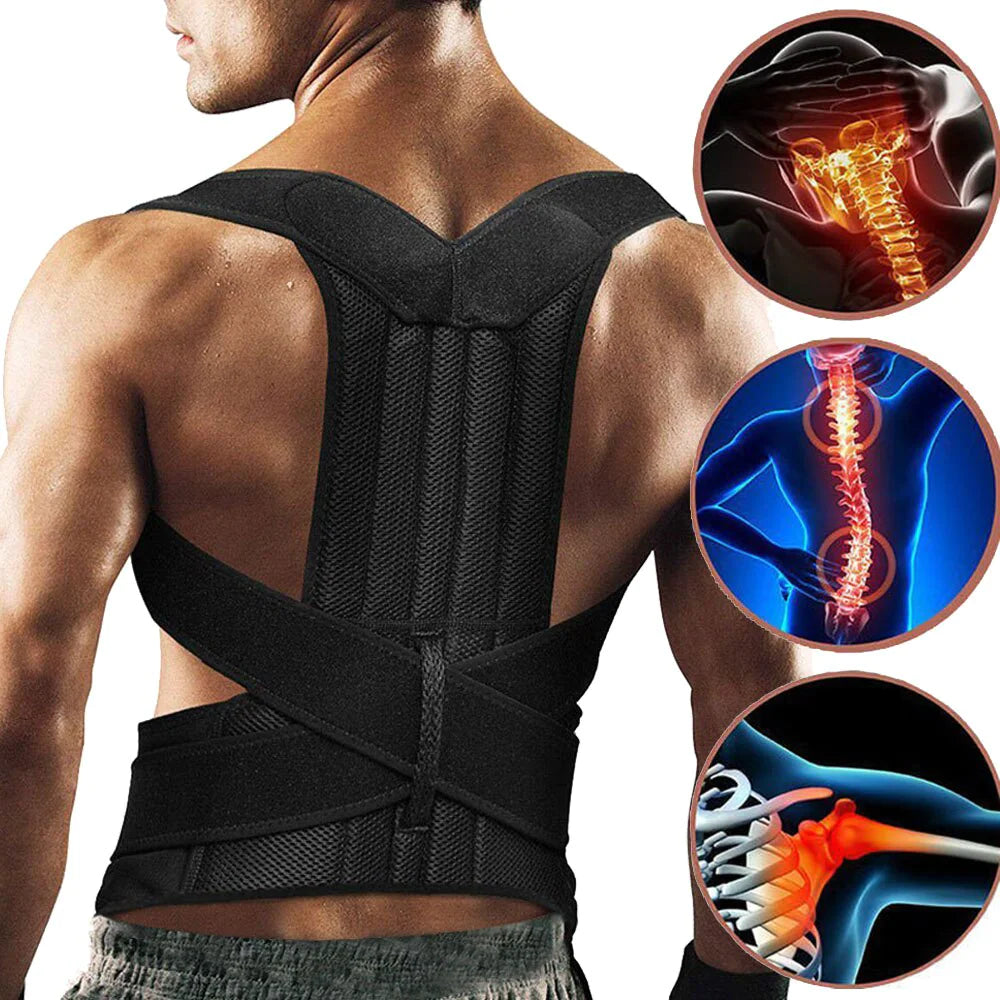 Adjustable Posture Corrector Low Back Support Shoulder Brace Belt For Men & Women