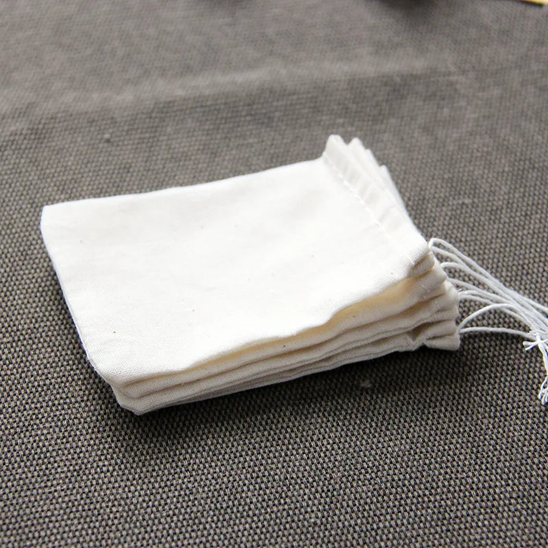 50 Pcs 6X8/8X10/10X15Cm Tea Empty Cotton Muslin Bags with Drawstring Multipurpose Mini Sachet Storage Pouches Jewelry Package