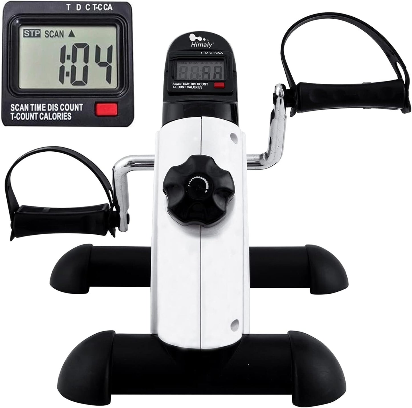 Mini Exercise Bike Portable under Desk LCD Display Adjustable Resistance Fitness