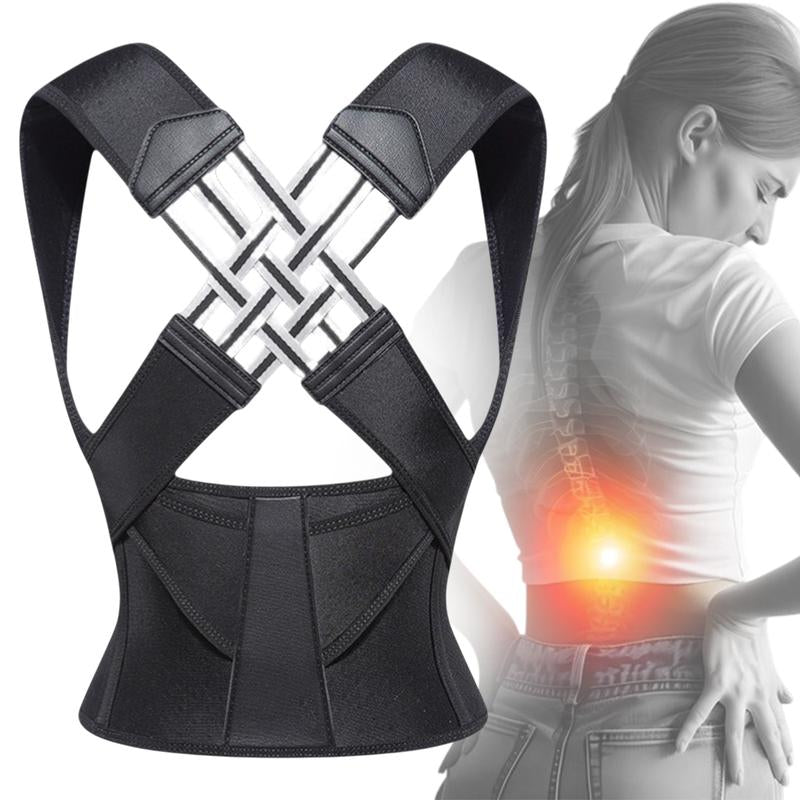 Waist Trainer Corrects Bad Posture for Teenager and Adult, Helps and Hunchback, Back Support Posture Correction, Shoulder Belt Correction, Vest Support Relieves Neck, Shoulder, and Back Pain, Adjustable Velcro Design for Home Office