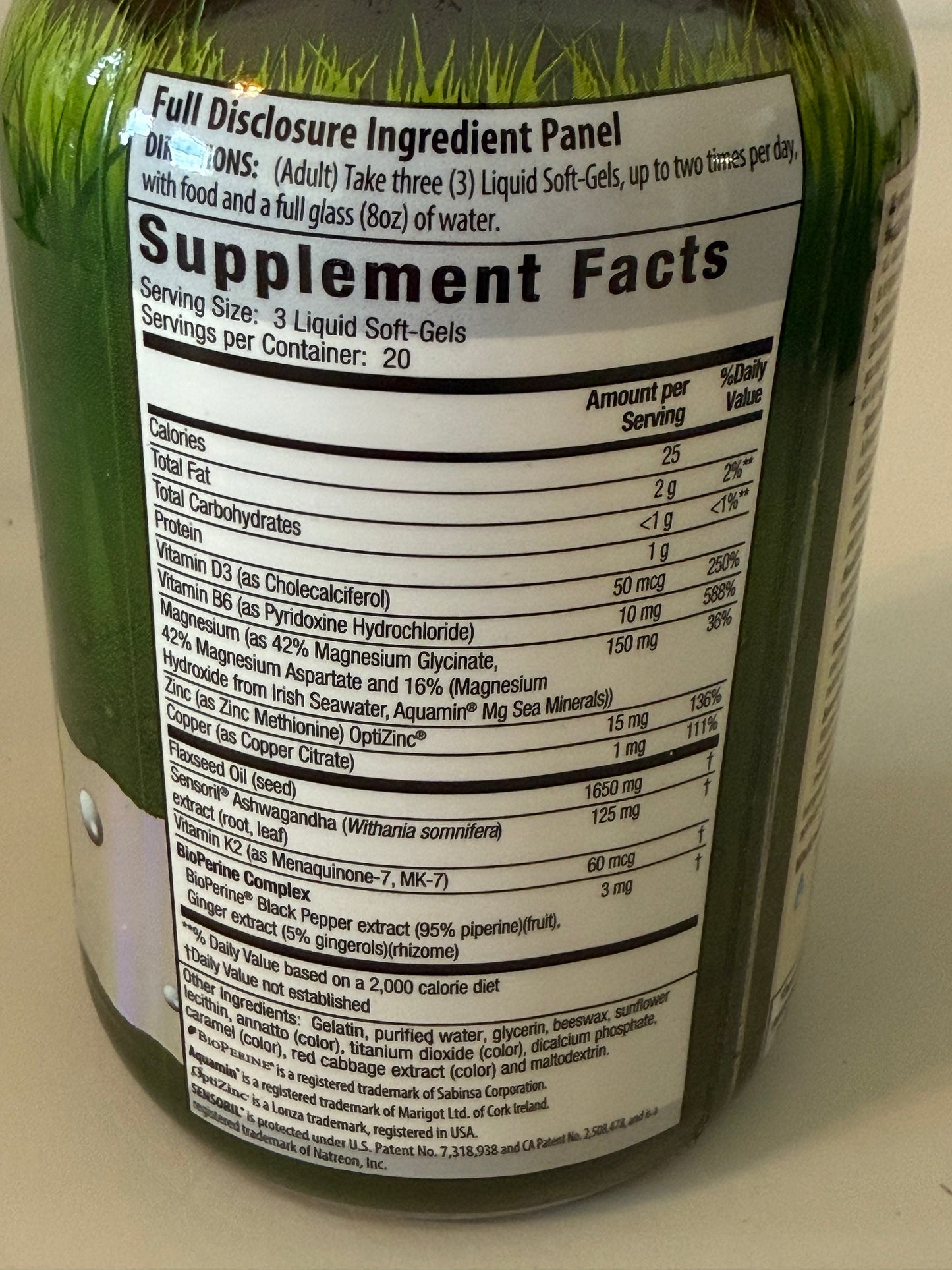 Magnesium + Ashwagandha Liquid Softgels