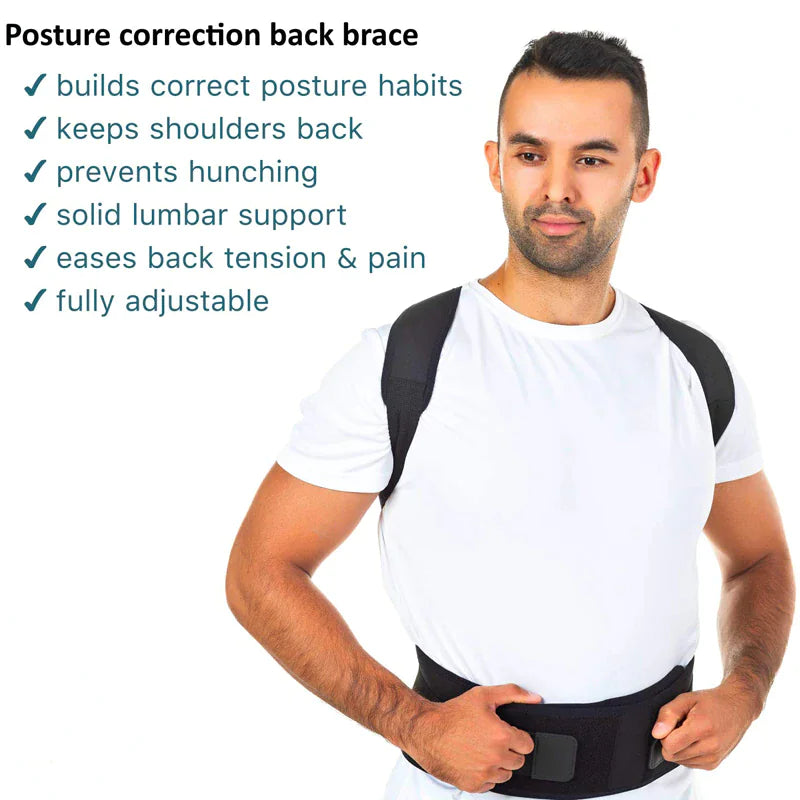 Posture Corrector Support Magnetic Back Shoulder Brace Belt Band For Men & Women