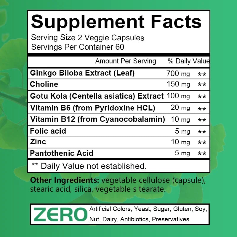 Ginkgo Biloba Extract with B Vitamin Supplement