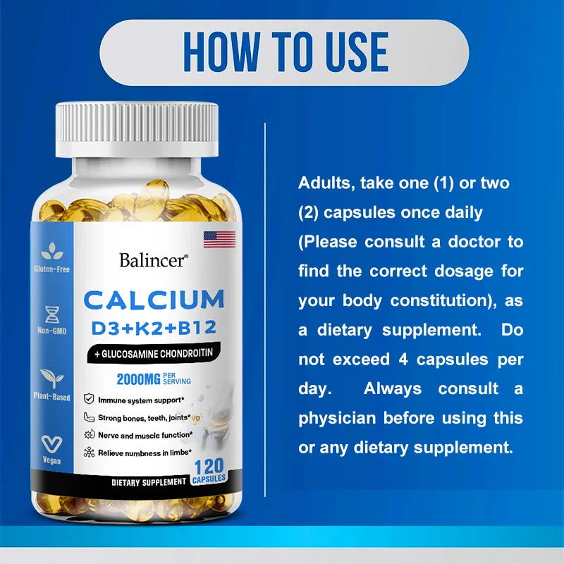 Calcium + D3 + K2 + B12 Capsules