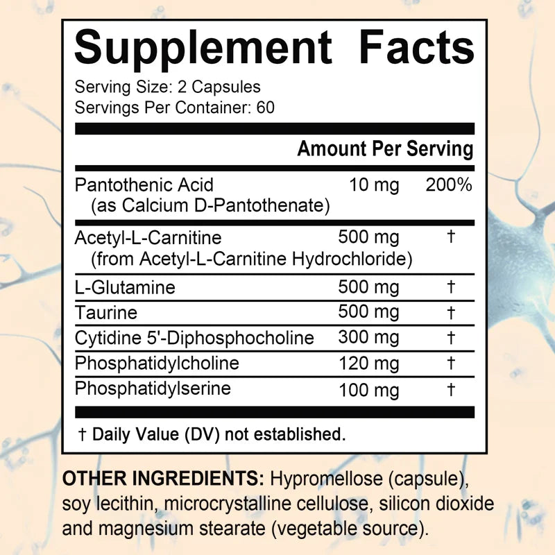 L-Carnitine, 500 mg with L-Glutamine 500 mg