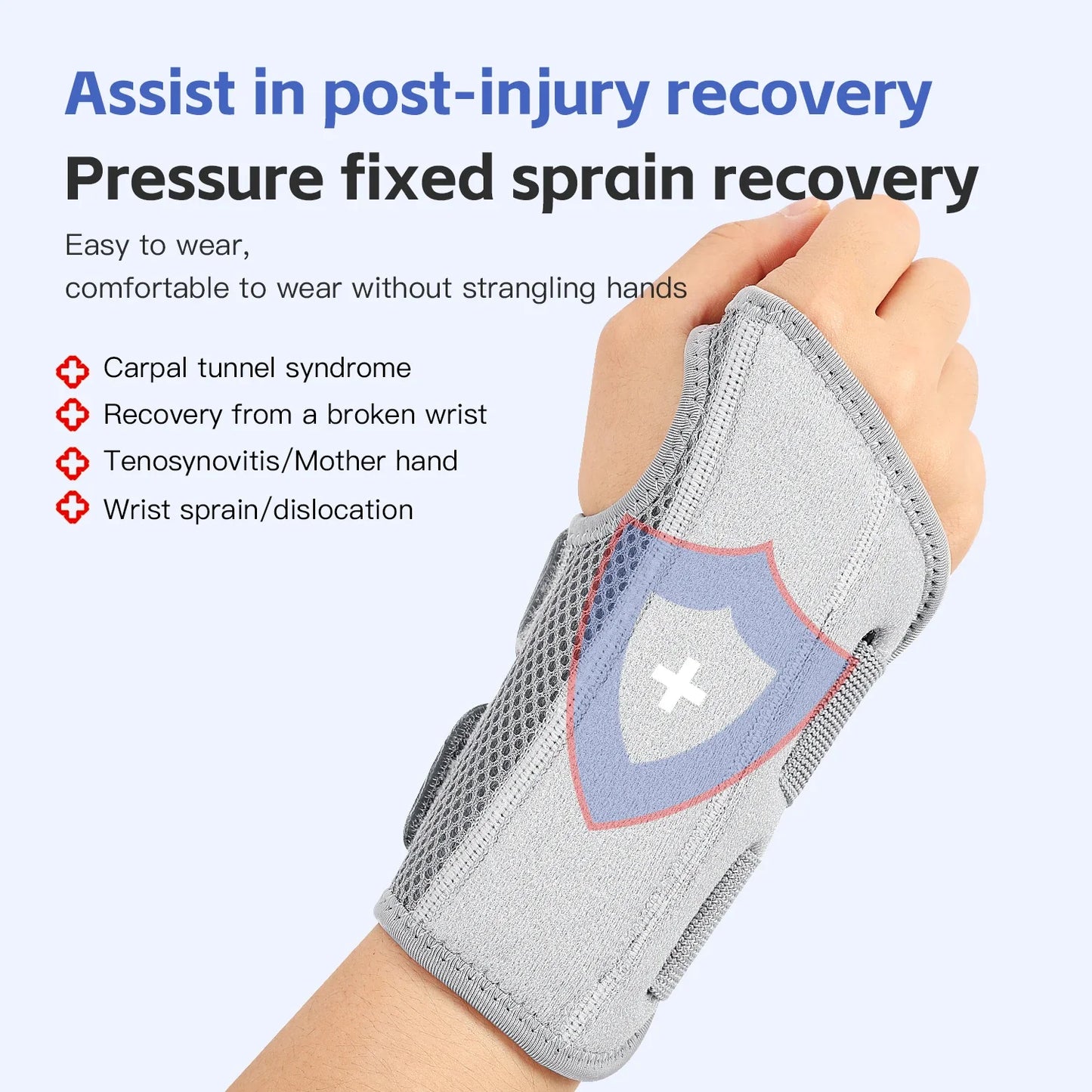 Wrist Brace for Carpal Tunnel Support Brace with Splints Hand Support for Arthritis Tendonitis Sprain Arthritis Tendonitis Wrist Support 1PC