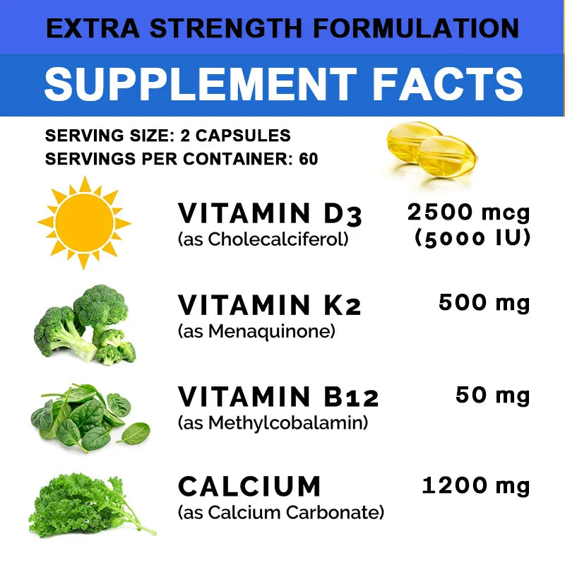 Calcium + D3 + K2 + B12 Capsules