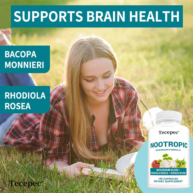 Lion's Mane Extract, Contains B Vitamins, Supports Brain Cognitive Skills, Improves Mood, Balances Blood Sugar, Antioxidants