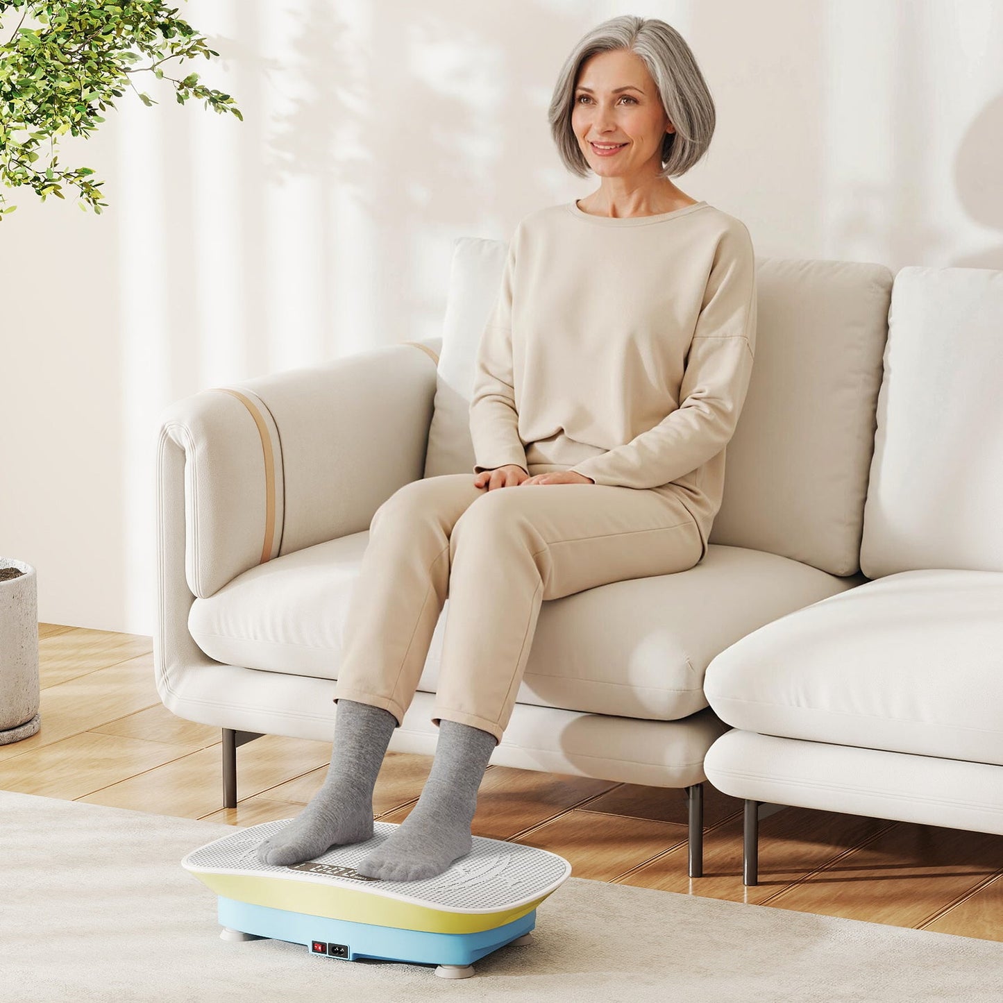 Vibration Plate Exercise Machine for Lymphatic Drainage and Weight Loss with 10 Speed Intensities