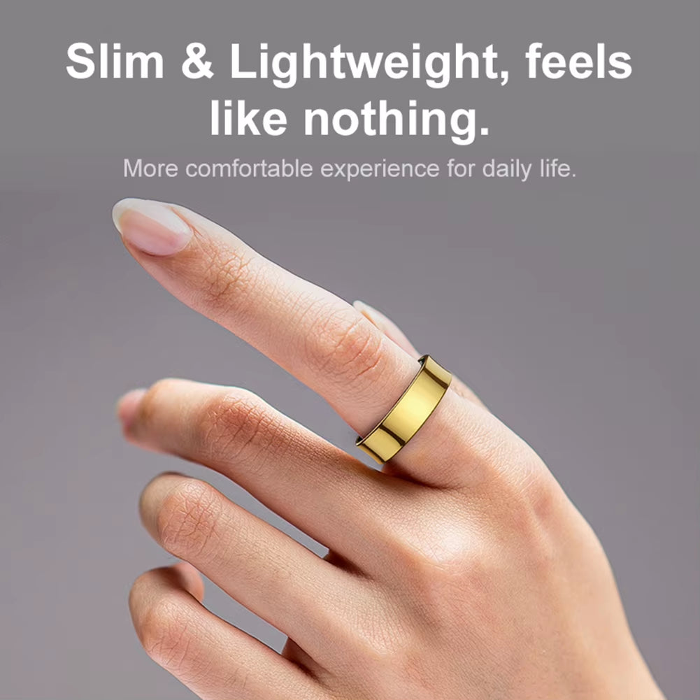 R09 Smart Ring Waterproof Fitness Tracker Heart Rate Blood Oxygen Sleep Monitoring with Charging Case for Xiaomi Samsung Phone