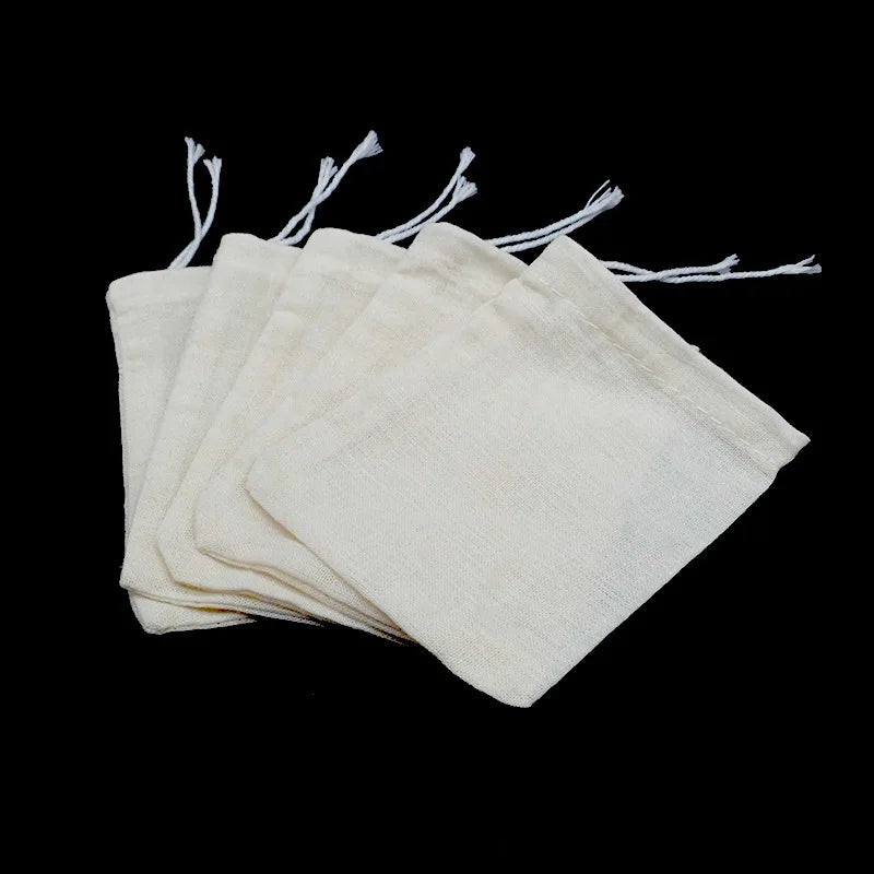 50 Pcs 6X8/8X10/10X15Cm Tea Empty Cotton Muslin Bags with Drawstring Multipurpose Mini Sachet Storage Pouches Jewelry Package
