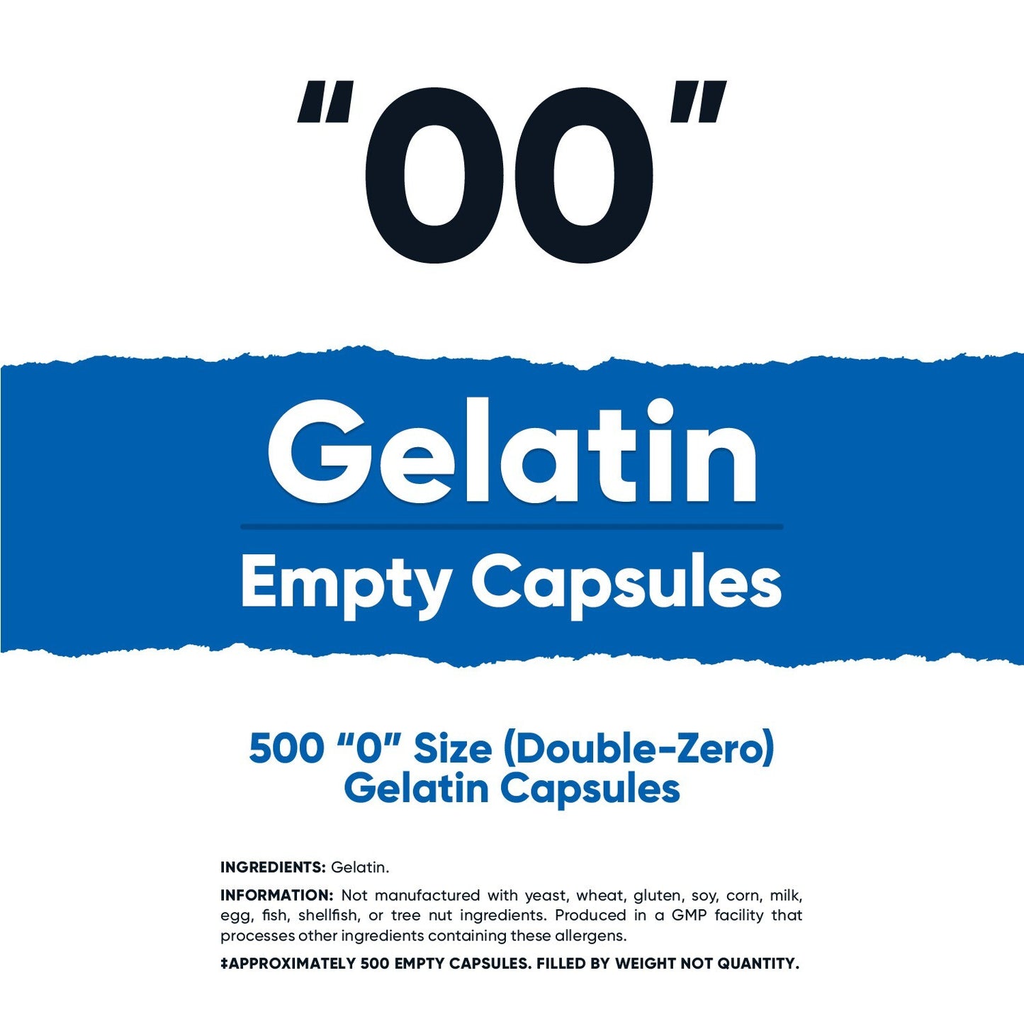 Nutricost Empty Capsules Gelatin Size 00-500 Clear Kosher '00' Gel Capsules