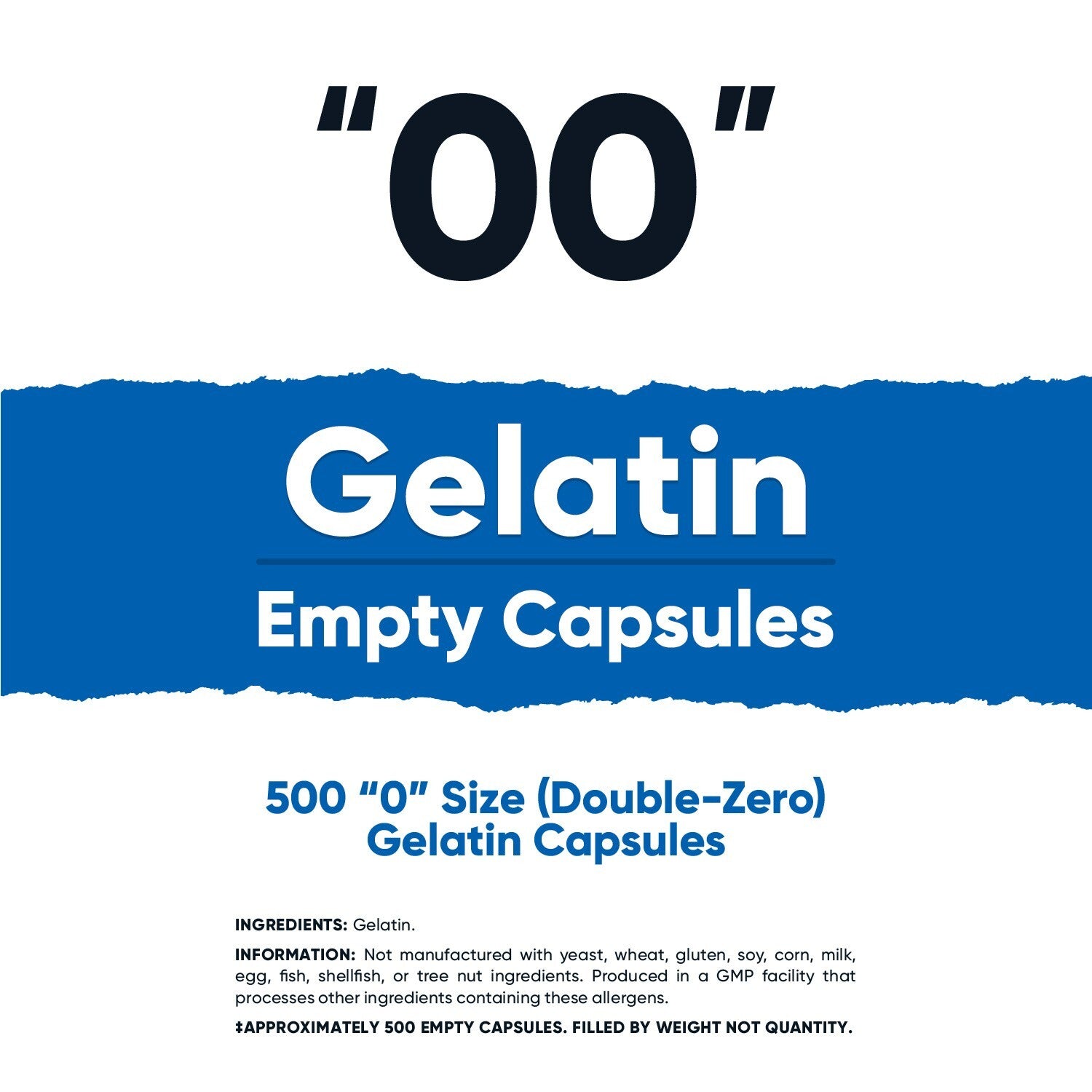 Nutricost Empty Capsules Gelatin Size 00-500 Clear Kosher '00' Gel Capsules