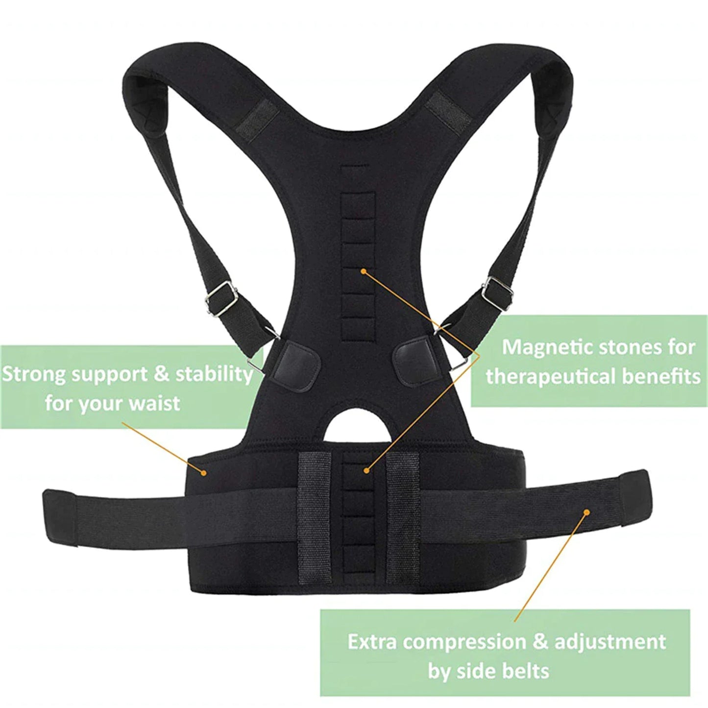 Posture Corrector Support Magnetic Back Shoulder Brace Belt Band For Men & Women