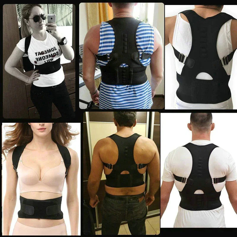 Posture Corrector Support Magnetic Back Shoulder Brace Belt Band For Men & Women