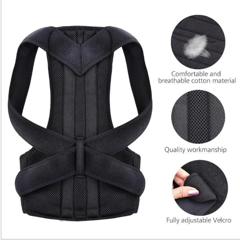 Adjustable Posture Corrector Low Back Support Shoulder Brace Belt For Men & Women