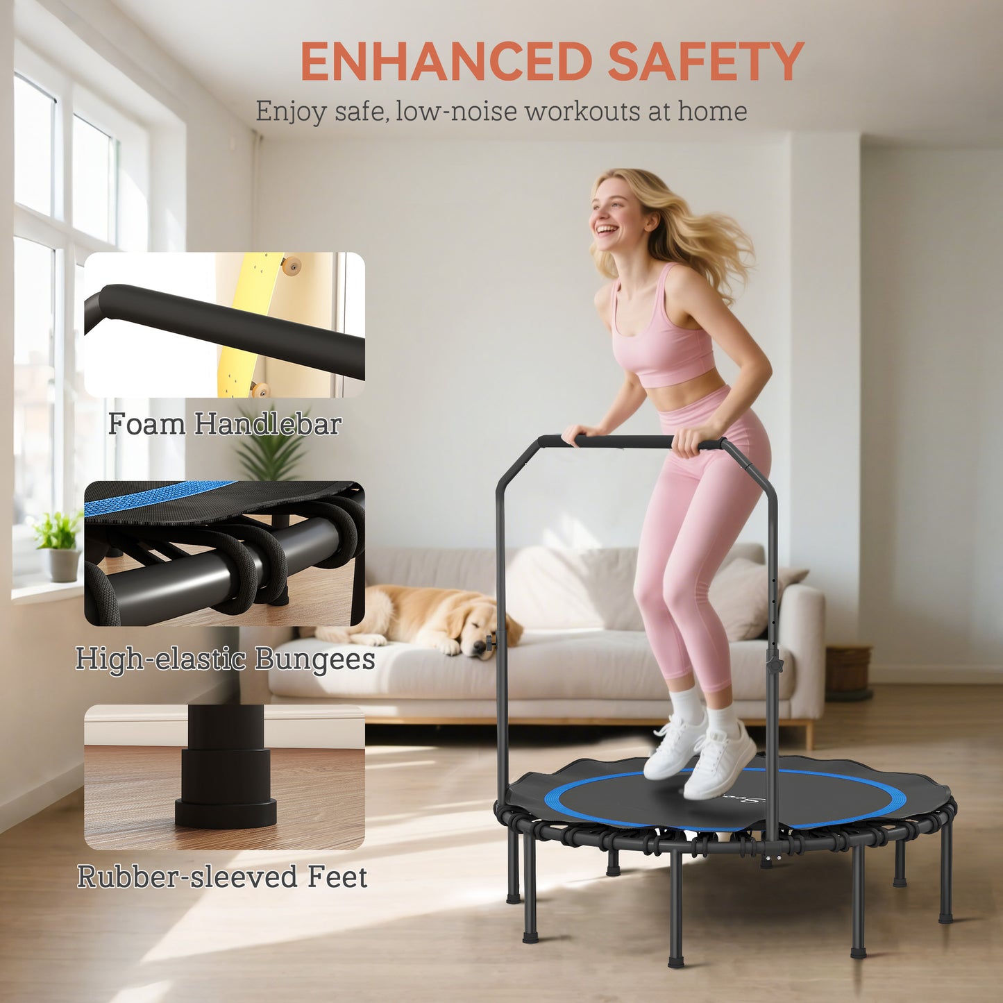 Soozier Rebounder Trampoline for Adults, Foldable Trampoline