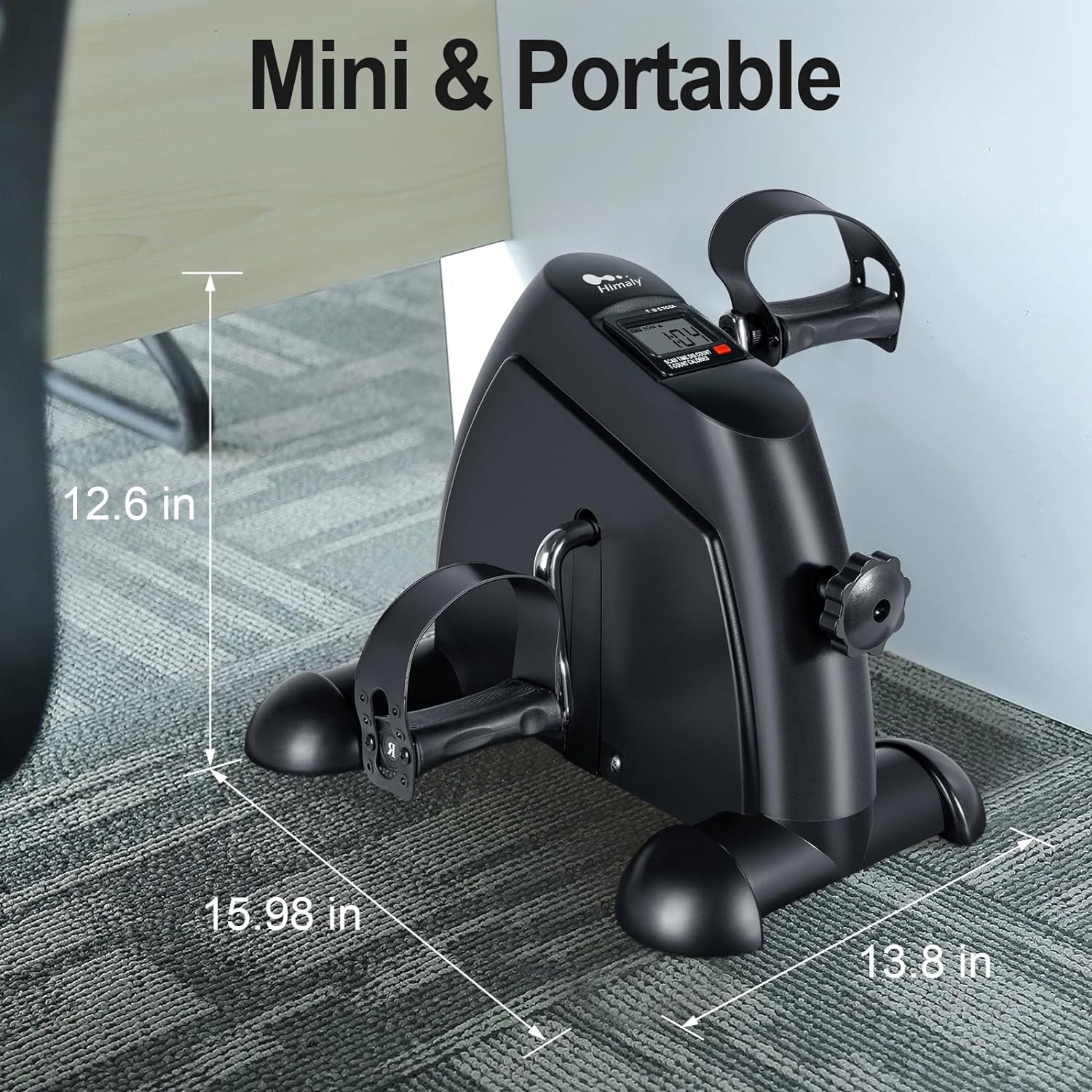 Portable Mini Exercise Bike for under Desk - LCD Pedal Exerciser for Arms & Legs