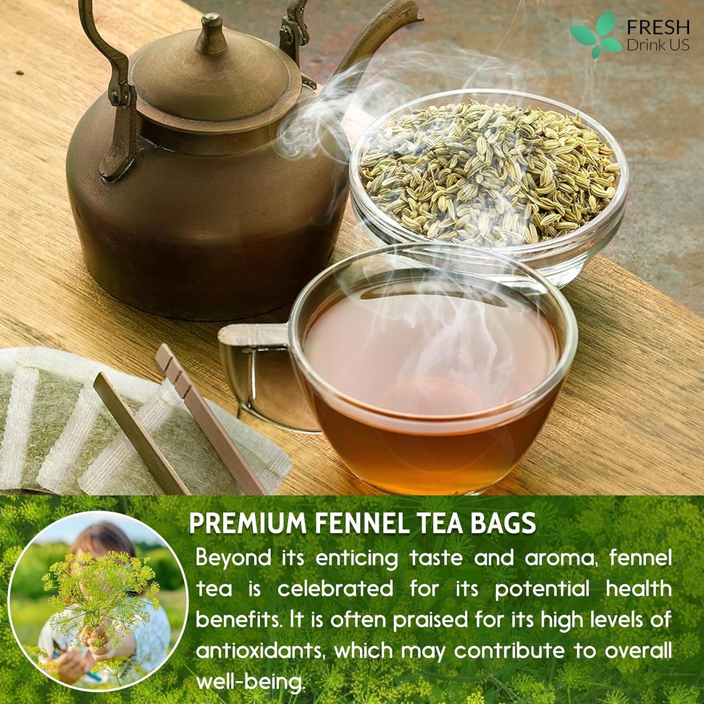 Smooth Sleep & Digest Duo, Chamomile Flower & Fennel Seed Herbal Tea Bags