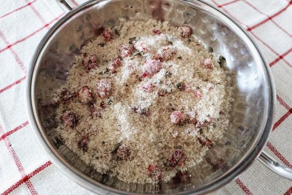 Cranberry Sage infused artisan culinary Sugar