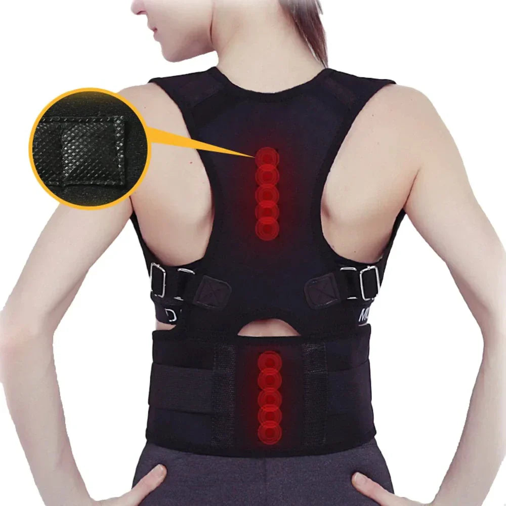 Posture Corrector Support Magnetic Back Shoulder Brace Belt Band For Men & Women